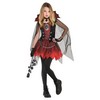 Fekete Piros Vámpír Lány Jelmez Halloween-re, 10-12 Éveseknek