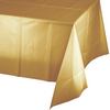 Fényes Metál Arany Műanyag Parti Asztalterítő - 137 cm x 274 cm