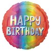 18 inch-es Happy Bday Silver Ombre Szülinapi Fólia Lufi