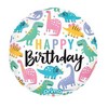 18 inch-es Happy Birthday Colorful Dinos Fólia Lufi