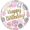 18 inch-es Happy Birthday Gems Szülinapi Fólia Lufi