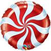 18 inch-es Nyalóka - Candy Swirl Piros Fehér Héliumos Fólia Lufi
