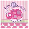 Katica Mintás - 1st Birthday Ladybug Első Szülinapi Parti Szalvéta - 33 cm x 33 cm, 1