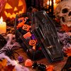 Koporsó Alakú Cukorka Tartó Halloweenra - Fekete, 19,5 x 5 cm