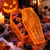Koporsó Alakú Cukorka Tartó Halloweenra - Narancssárga, 19,5 x 5 cm