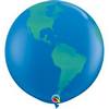 3 feet-es Globe Dark Blue Földgömb Lufi (2 db/csomag)
