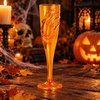 Pezsgőspohár Halloweenra Csontváz Kéz Mintával - Narancssárga