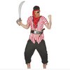 Piros Fehér Csíkos Kalóz Jelmez Halloween-re, L-es