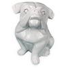 Senandung Ülő Angol Bulldog Kutya Szobor - Fehér