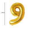 Hatalmas Számos Arany 9-es Héliumos Lufi, 86 cm