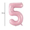 Hatalmas Számos Babarózsaszín 5-ös Héliumos Lufi, 86 cm