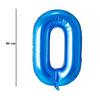 Hatalmas Számos Kék 0-ás Héliumos Lufi, 86 cm