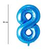 Hatalmas Számos Kék 8-as Héliumos Lufi, 86 cm