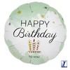 Ibrex 14 inch-es Happy Birthday Zöld Szülinapi Fólia Lufi