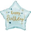 18 inch-es Happy Birthday Szülinapi Kék Csillag Fólia Lufi