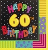 Infinite Birthday Szülinapi 60-as Parti Szalvéta - 33 cm x 33 cm, 16 db-os