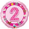 18 inch-es Age 2-es Pink Farm Animals 2. Szülinapi Számos Héliumos Fólia Lufi