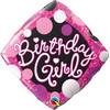 18 inch-es Birthday Girl Pink and Black Szülinapi Héliumos Fólia Lufi