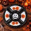 Tök Mintás Osztott Tálca Halloweenra - Fekete, 30 cm