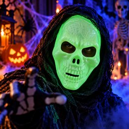 Sötétben Világító Koponya Maszk Halloweenra