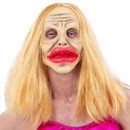 Szájfeltöltött Női Maszk Hajjal