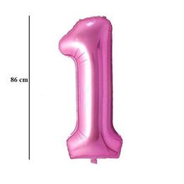 Hatalmas Számos Pink 1-es Héliumos Lufi, 86 cm