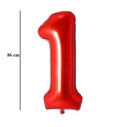 Hatalmas Számos Piros 1-es Héliumos Lufi, 86 cm
