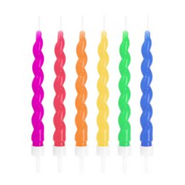 Színes Csavart Gyertya, 6 db-os