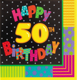 Infinite Birthday Szülinapi 50-es Parti Szalvéta - 33 cm x 33 cm, 16 db-os