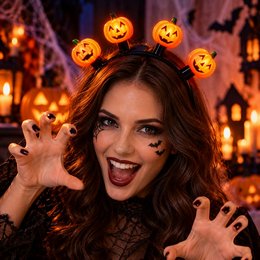 Világító Fejdísz Halloweenra - Tök