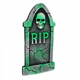 Zöld RIP Feliratú Sírkő Halloween-re, 40 cm-es